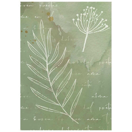 Rice Paper A6 - 8-pack - Backgrounds - Flowers and Poems - 4 - Stamperia - Tidformera
