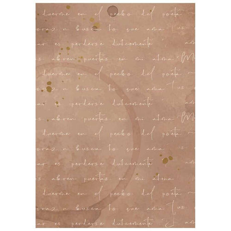 Rice Paper A6 - 8-pack - Backgrounds - Flowers and Poems - 9 - Stamperia - Tidformera