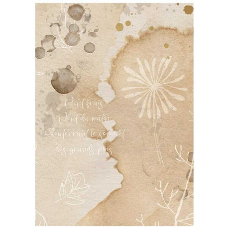 Rice Paper A6 - 8-pack - Backgrounds - Flowers and Poems - 3 - Stamperia - Tidformera
