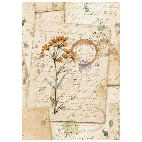 Rice Paper A6 - 8-pack - Flowers and Poems - 5 - Stamperia - Tidformera