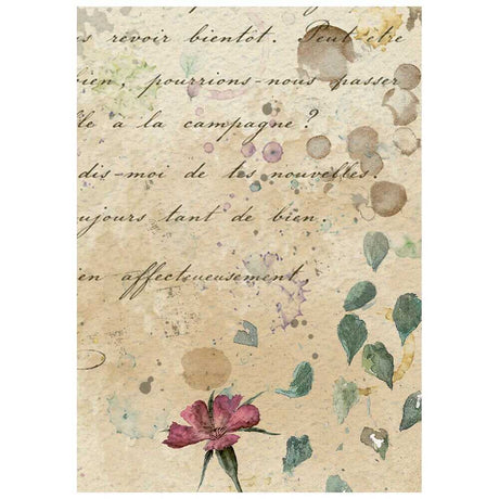 Rice Paper A6 - 8-pack - Flowers and Poems - 6 - Stamperia - Tidformera