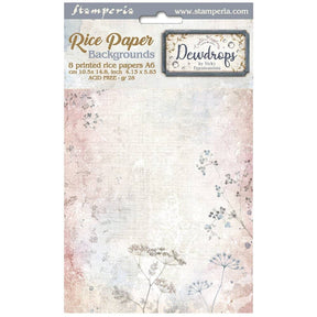 Rice Paper A6 - Dewdrop - 8 - pack - 1 - Stamperia - Tidformera