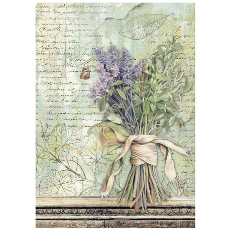 Rice Paper A6 - Herbarium Silvae - Mini - 8 - pack - 4 - Stamperia - Tidformera