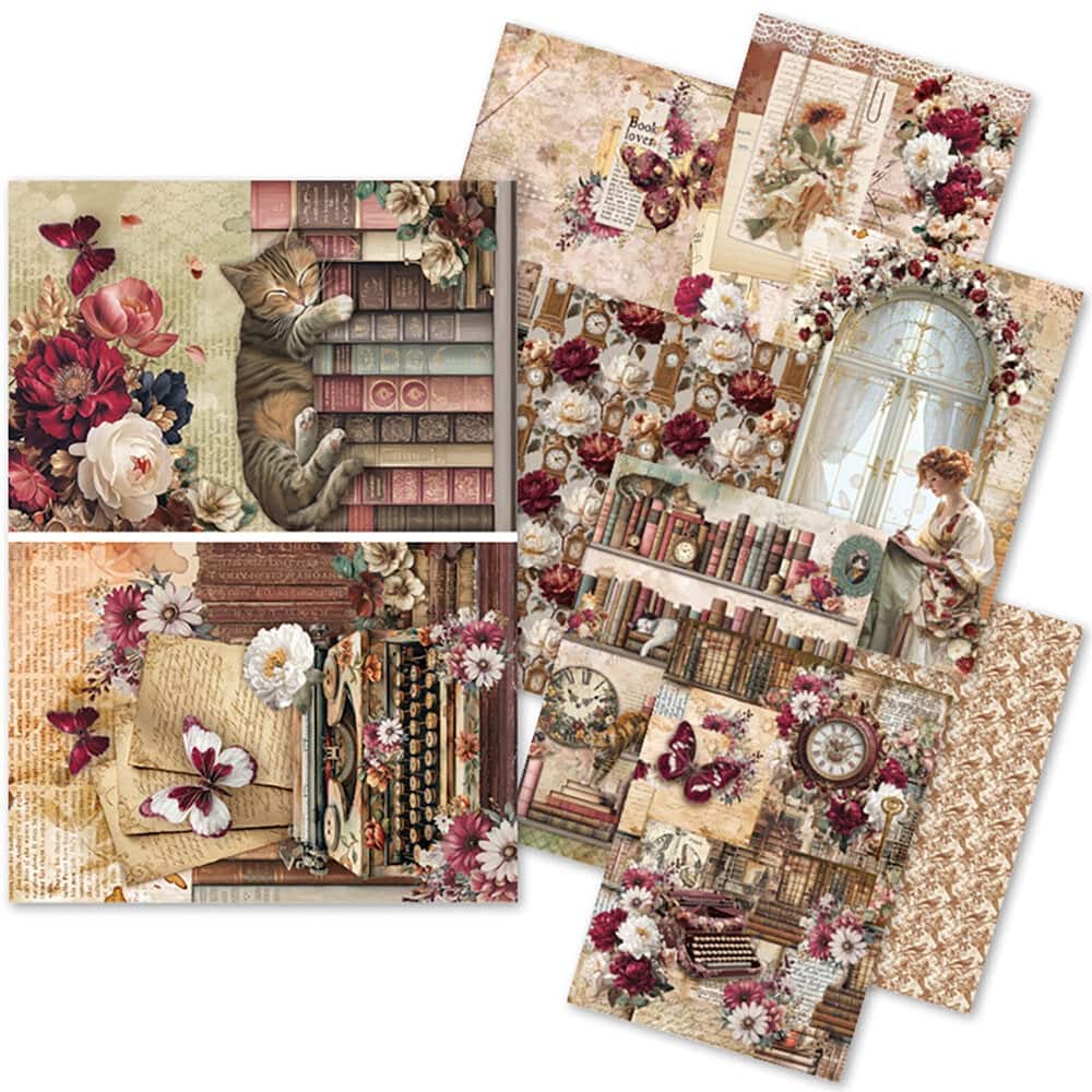Rice Paper Art set - A5 - 8 - pack - Book Lovers - 1 - Ciao Bella - Tidformera