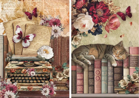 Rice Paper Art set - A5 - 8 - pack - Book Lovers - 3 - Ciao Bella - Tidformera