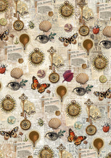 Rice Paper Art set - A5 - 8 - pack - Cabinet of Curiosities - 6 - Ciao Bella - Tidformera