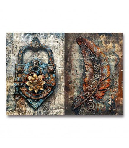 Rice Paper Decoupage A4 10-pack - Steampunk - 8 - Paper Designs - Tidformera