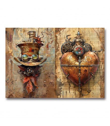 Rice Paper Decoupage A4 10-pack - Steampunk - 7 - Paper Designs - Tidformera