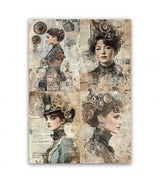 Rice Paper Decoupage A4 10-pack - Steampunk - 2 - Paper Designs - Tidformera