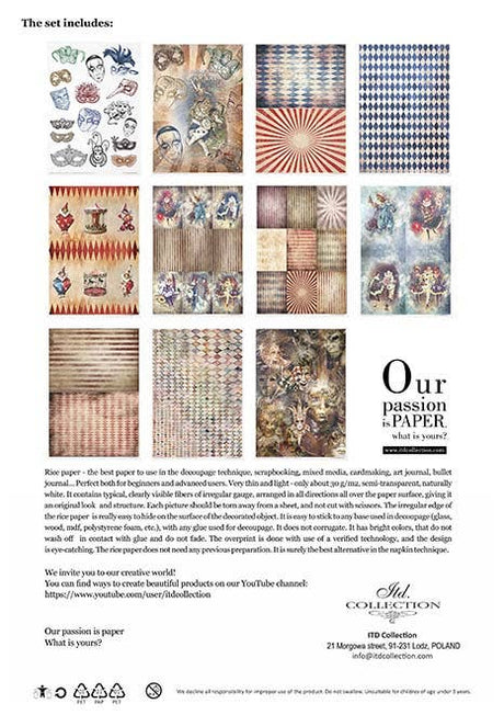 Rice paper set - A4 - Carnival - 2 - ITD Collection - Tidformera