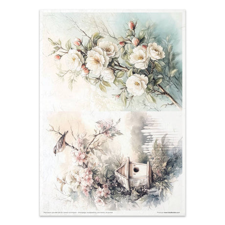 Rice paper set - A4 - Cottage in the Country - 5 - ITD Collection - Tidformera