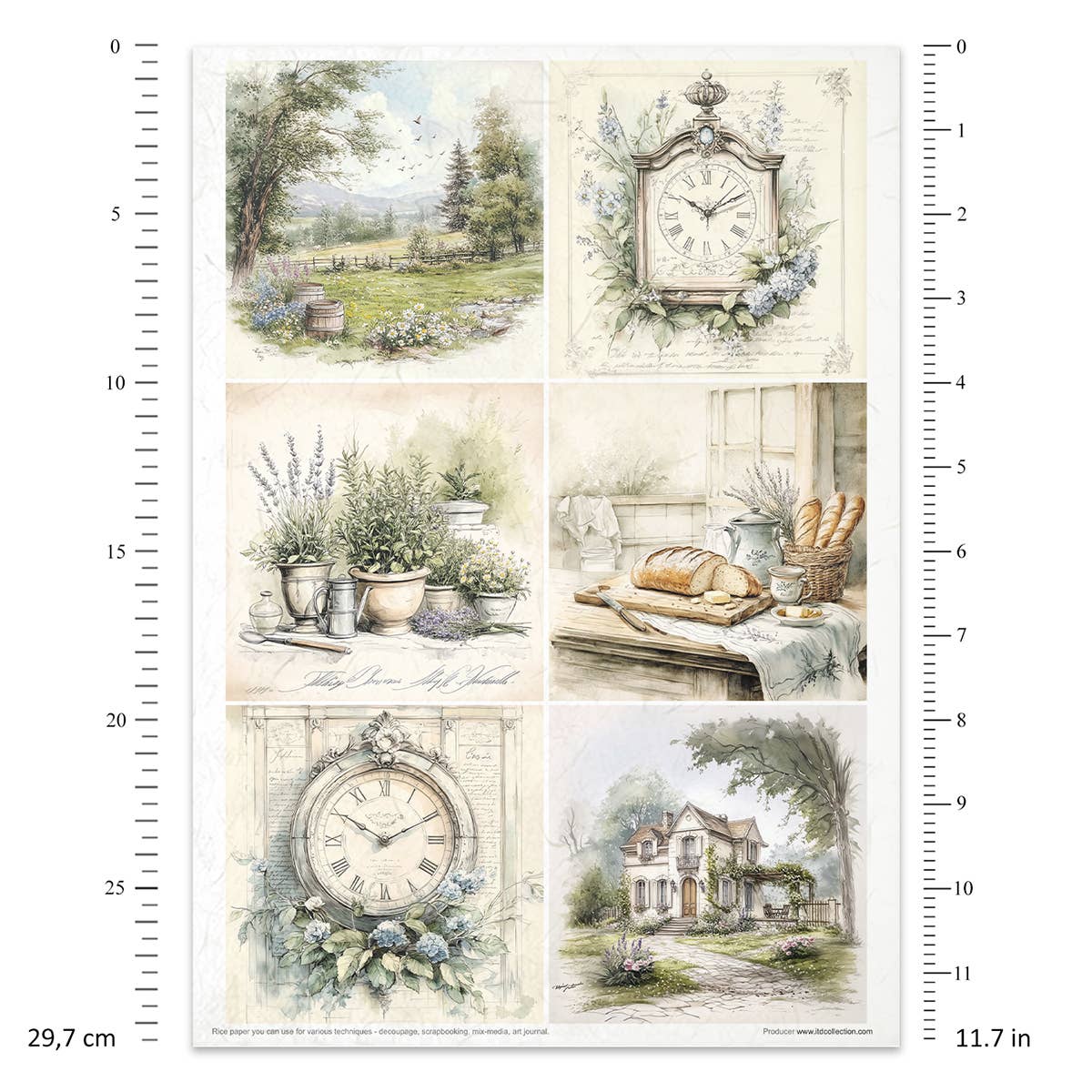 Rice paper set - A4 - Cottage in the Country - 3 - ITD Collection - Tidformera
