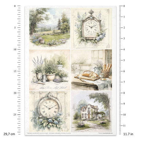 Rice paper set - A4 - Cottage in the Country - 3 - ITD Collection - Tidformera