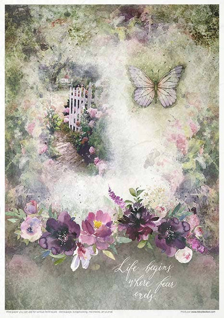 Rice paper set - A4 - Garden of Dreams - 5 - ITD Collection - Tidformera