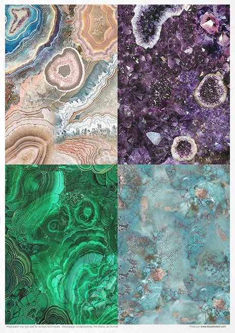 Rice paper set - A4 - Gemstones - 9 - ITD Collection - Tidformera