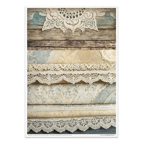 Rice paper set - A4 - Wood & Lace - 11 - ITD Collection - Tidformera
