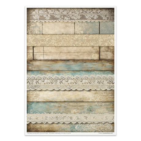 Rice paper set - A4 - Wood & Lace - 8 - ITD Collection - Tidformera