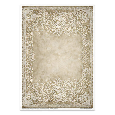 Rice paper set - A4 - Wood & Lace - 4 - ITD Collection - Tidformera