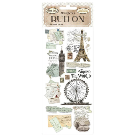 Rub - on Around the World - Monuments - 1 - Stamperia - Tidformera