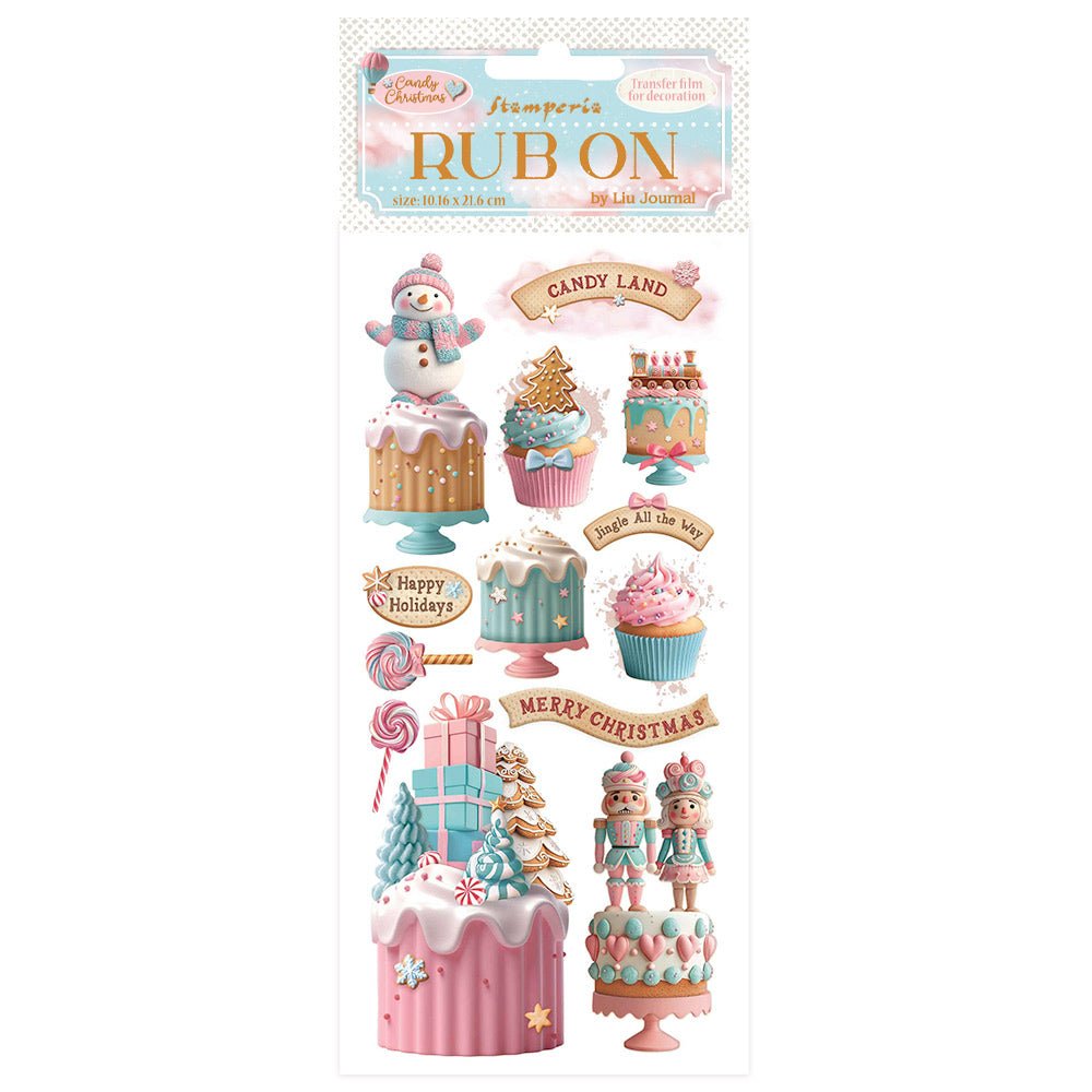 Rub - on - Candy Christmas - Cakes - 1 - Stamperia - Tidformera