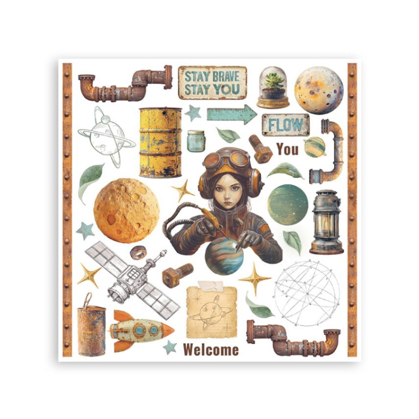 Rub - On Kit 15,5 x 15,5 cm - A New Beginning - 2 - Stamperia - Tidformera