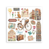 Rub - On Kit 15,5 x 15,5 cm - Art of Travelling - 4 - Stamperia - Tidformera