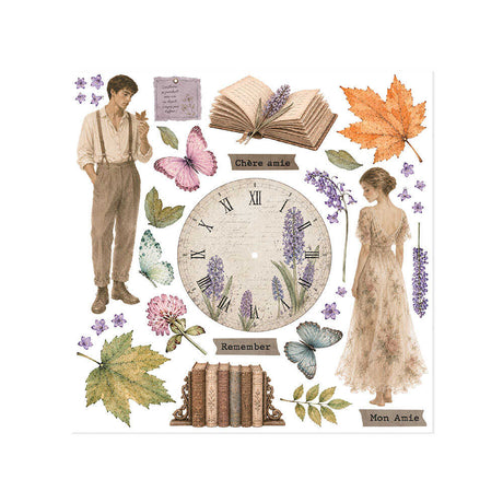 Rub-On Kit 15,5 x 15,5 cm - Flowers and Poems - 2 - Stamperia - Tidformera
