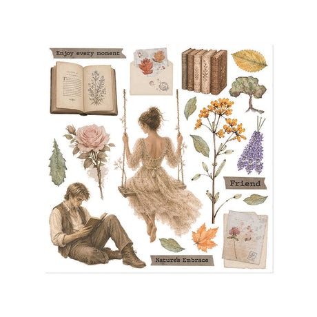 Rub-On Kit 15,5 x 15,5 cm - Flowers and Poems - 4 - Stamperia - Tidformera