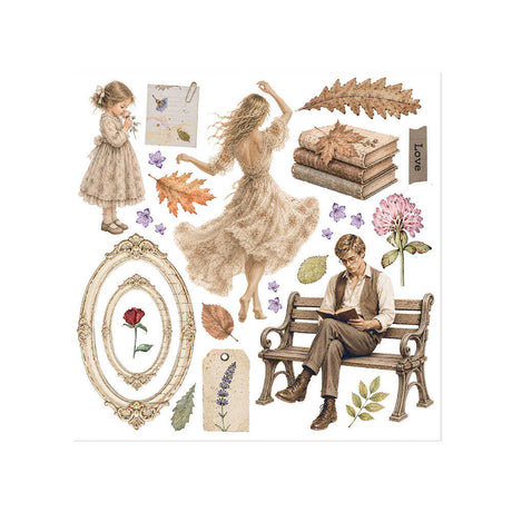 Rub-On Kit 15,5 x 15,5 cm - Flowers and Poems - 6 - Stamperia - Tidformera