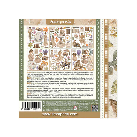 Rub-On Kit 15,5 x 15,5 cm - Flowers and Poems - 8 - Stamperia - Tidformera