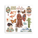 Rub-On Kit 15,5 x 15,5 cm - Oriental garden - 4 - Stamperia - Tidformera