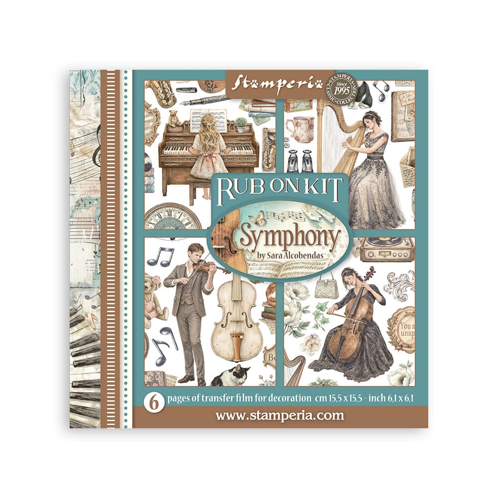 Rub-On Kit 15,5 x 15,5 cm - Symphony - 1 - Stamperia - Tidformera
