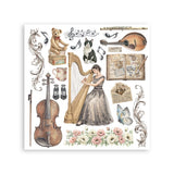 Rub-On Kit 15,5 x 15,5 cm - Symphony - 6 - Stamperia - Tidformera