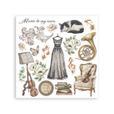 Rub-On Kit 15,5 x 15,5 cm - Symphony - 2 - Stamperia - Tidformera