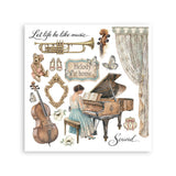 Rub-On Kit 15,5 x 15,5 cm - Symphony - 7 - Stamperia - Tidformera