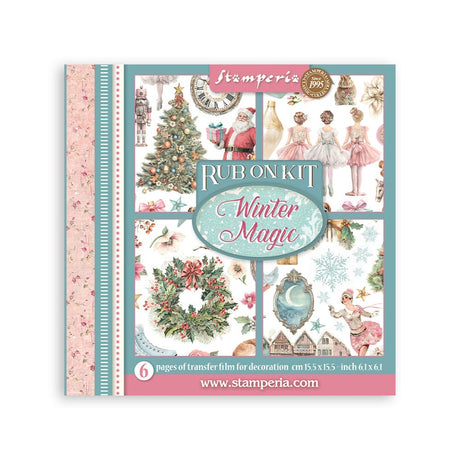Rub-On Kit 15,5 x 15,5 cm - Winter Magic - 1 - Stamperia - Tidformera