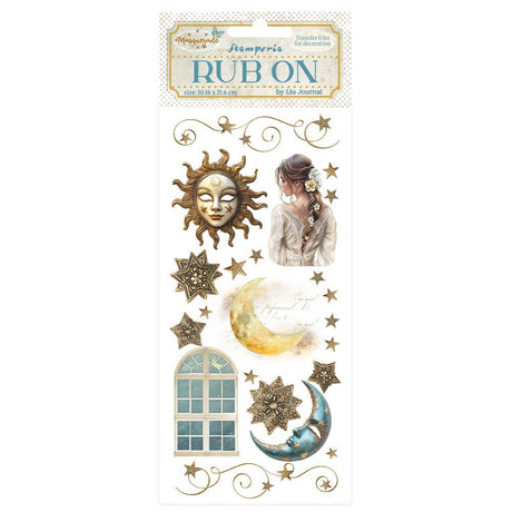 Rub-on - Masquerade - Sun And Moon från Stamperia - Tidformera