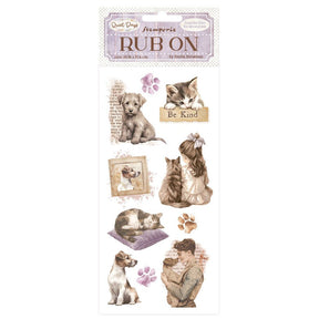 Rub - on - Quiet Days - Dogs and Cats - 1 - Stamperia - Tidformera