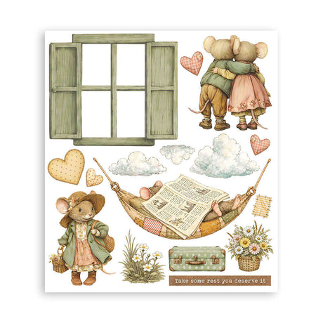 Rub-On Selection 20,5 x 23 cm - Cozy Family - 6 - Stamperia - Tidformera