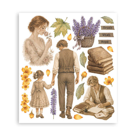 Rub-On Selection 20,5 x 23 cm - Flowers and Poems - 5 - Stamperia - Tidformera