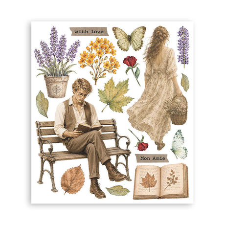 Rub-On Selection 20,5 x 23 cm - Flowers and Poems - 2 - Stamperia - Tidformera