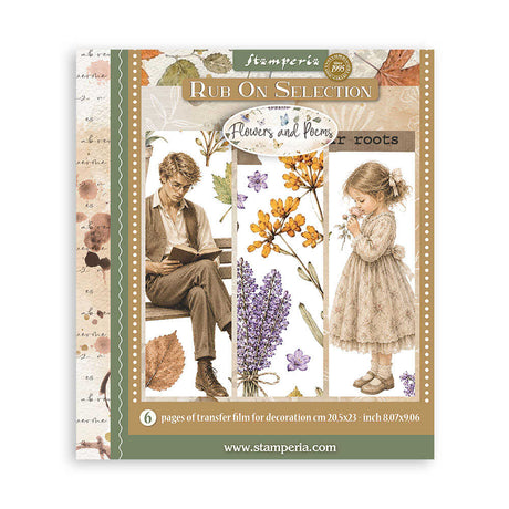 Rub-On Selection 20,5 x 23 cm - Flowers and Poems - 1 - Stamperia - Tidformera