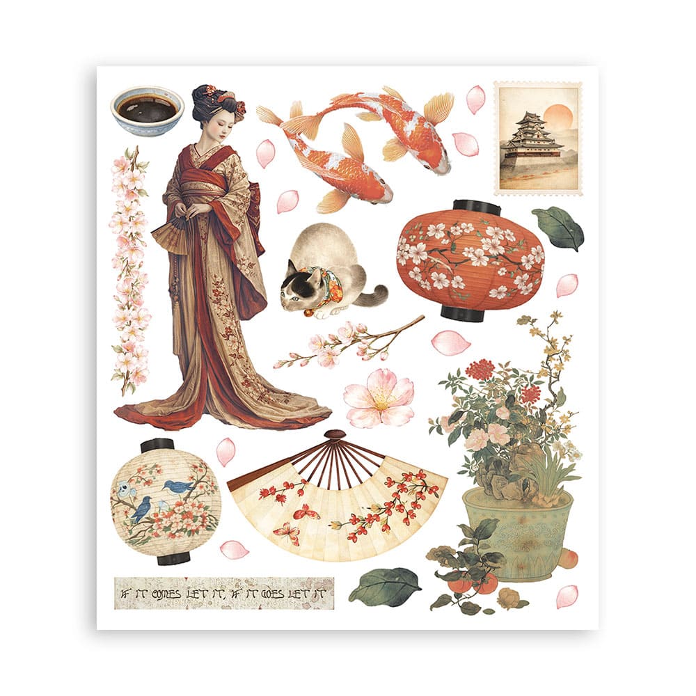 Rub-On Selection 20,5 x 23 cm - Oriental garden - 7 - Stamperia - Tidformera