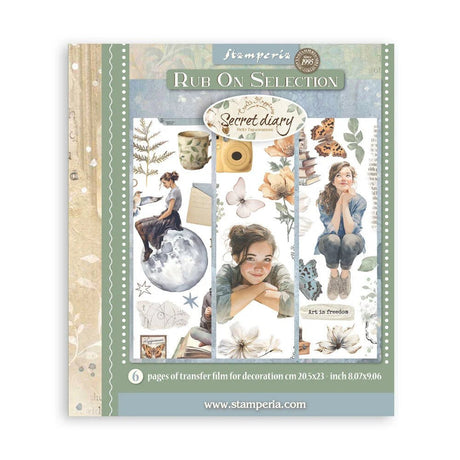 Rub - On Selection 20,5 x 23 cm - Secret Diary - 1 - Stamperia - Tidformera