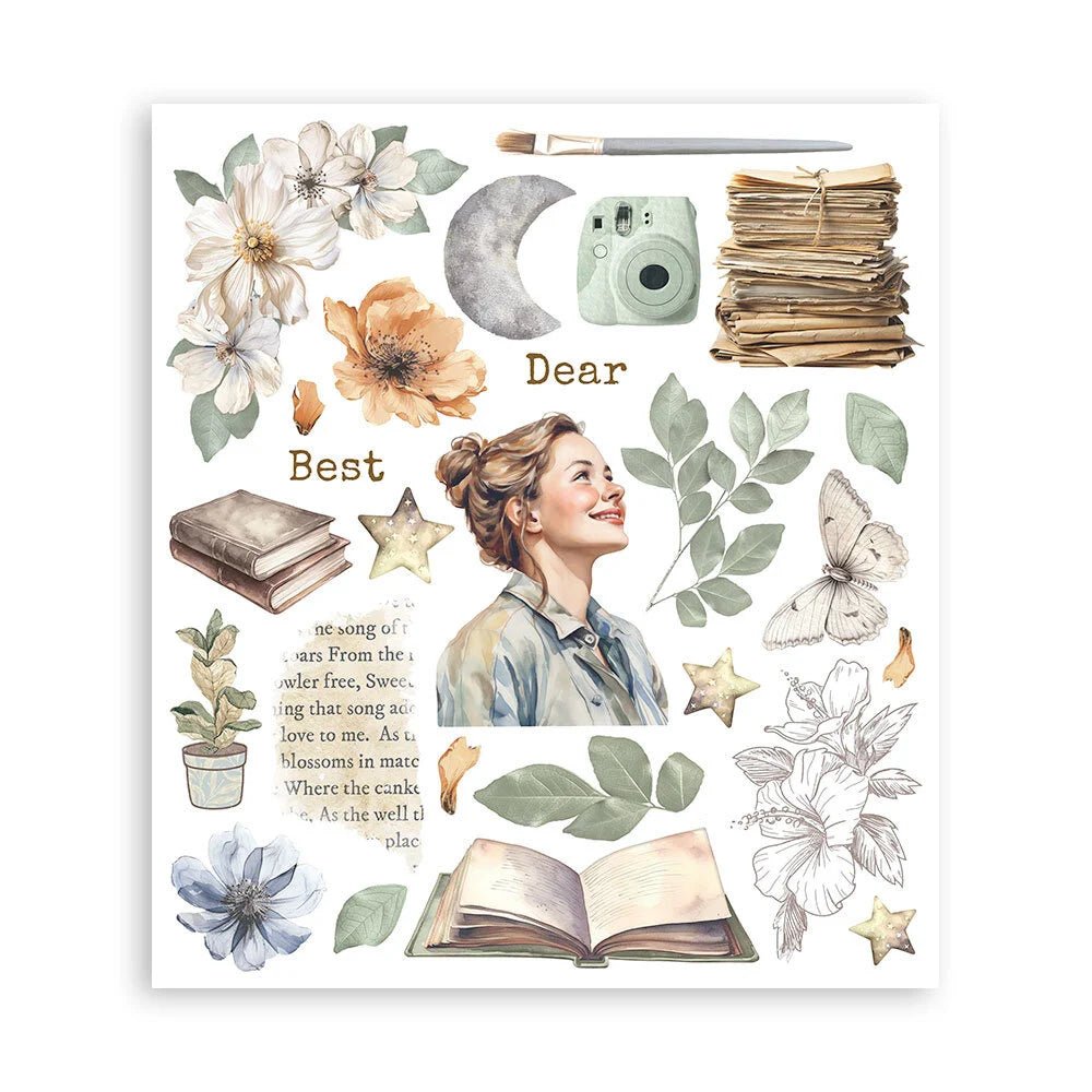 Rub - On Selection 20,5 x 23 cm - Secret Diary - 7 - Stamperia - Tidformera