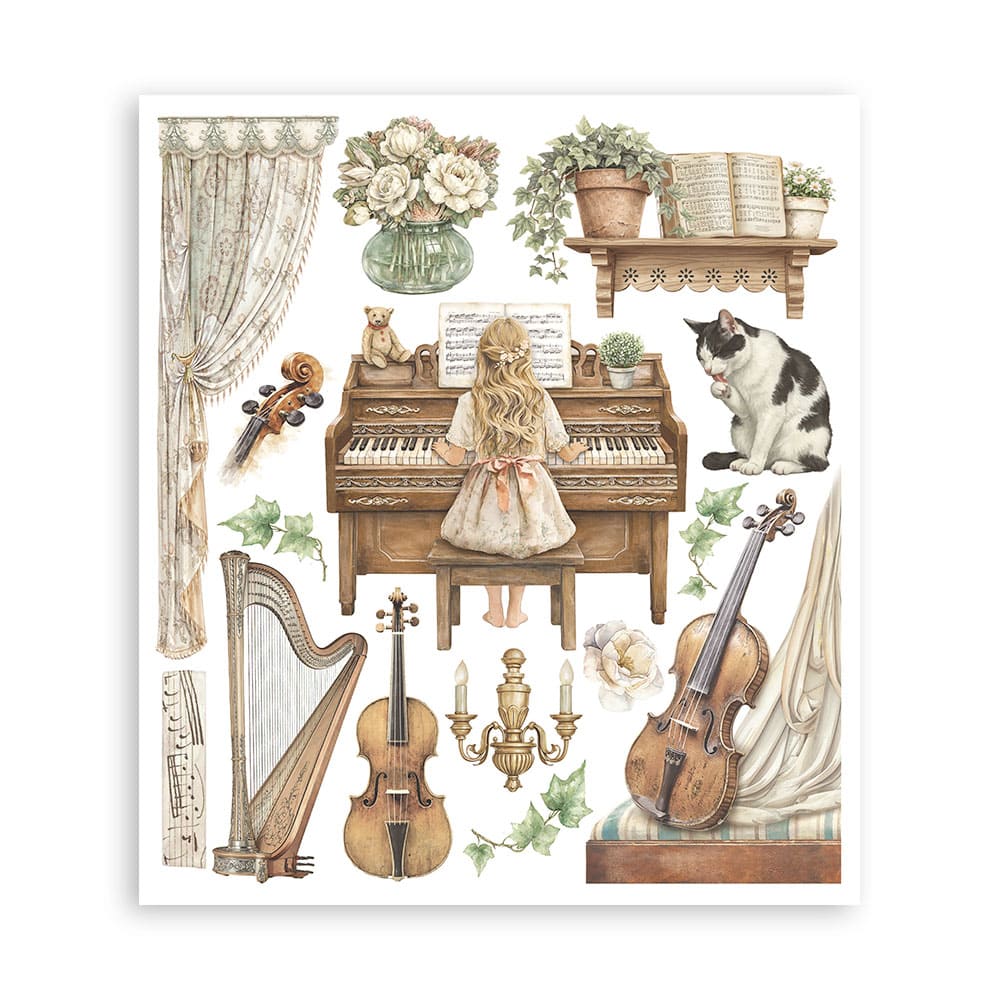 Rub-On Selection 20,5 x 23 cm - Symphony - 6 - Stamperia - Tidformera