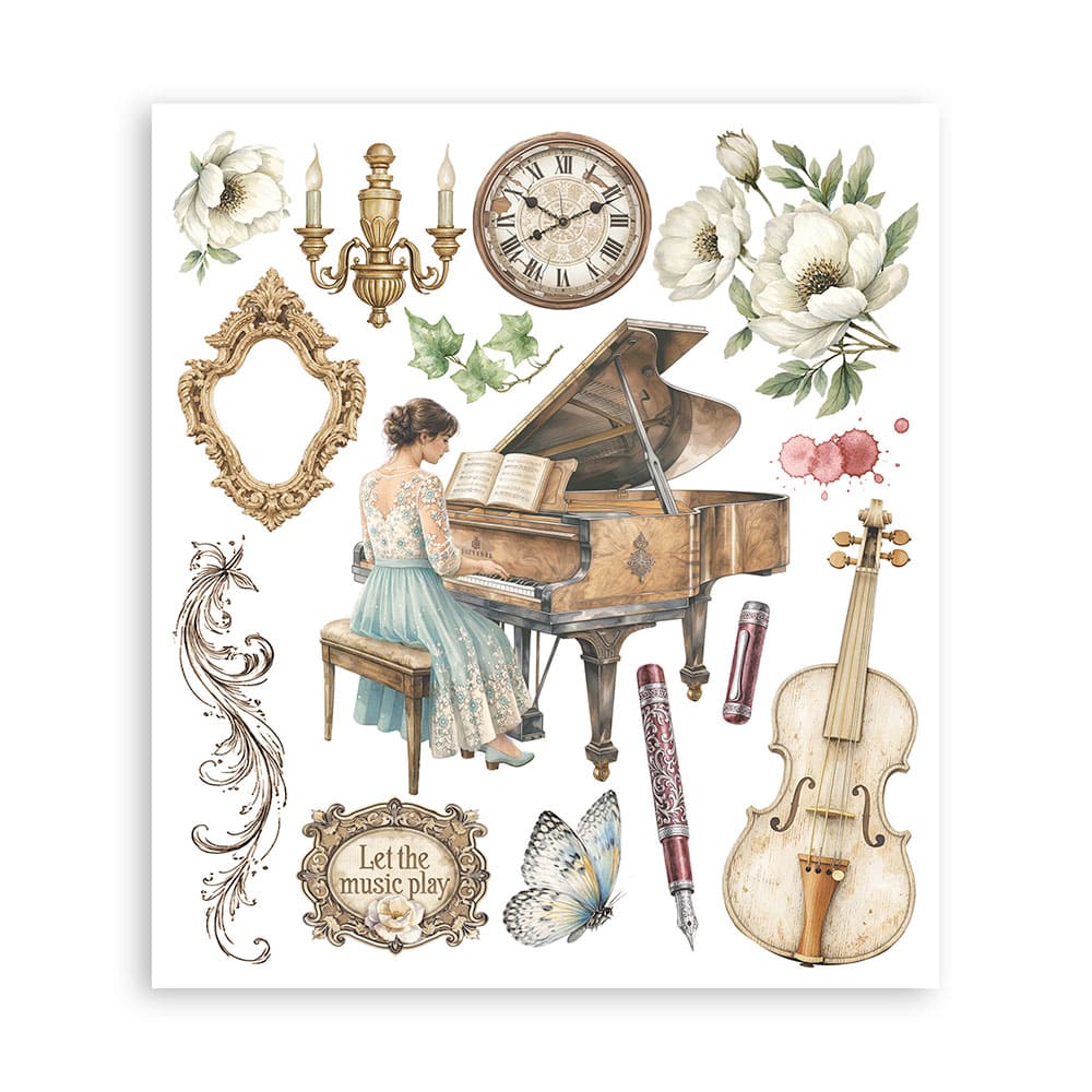 Rub-On Selection 20,5 x 23 cm - Symphony - 2 - Stamperia - Tidformera