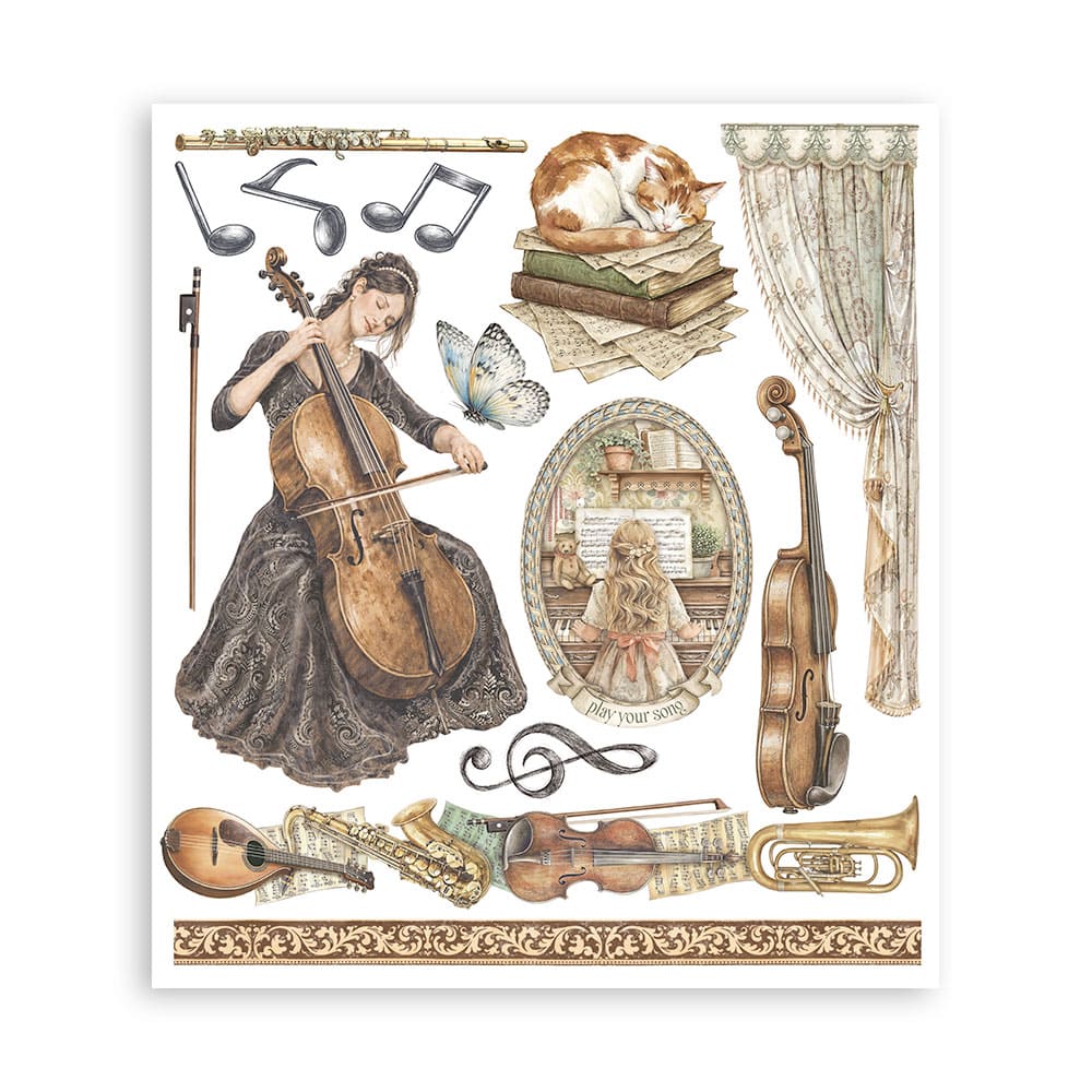 Rub-On Selection 20,5 x 23 cm - Symphony - 7 - Stamperia - Tidformera