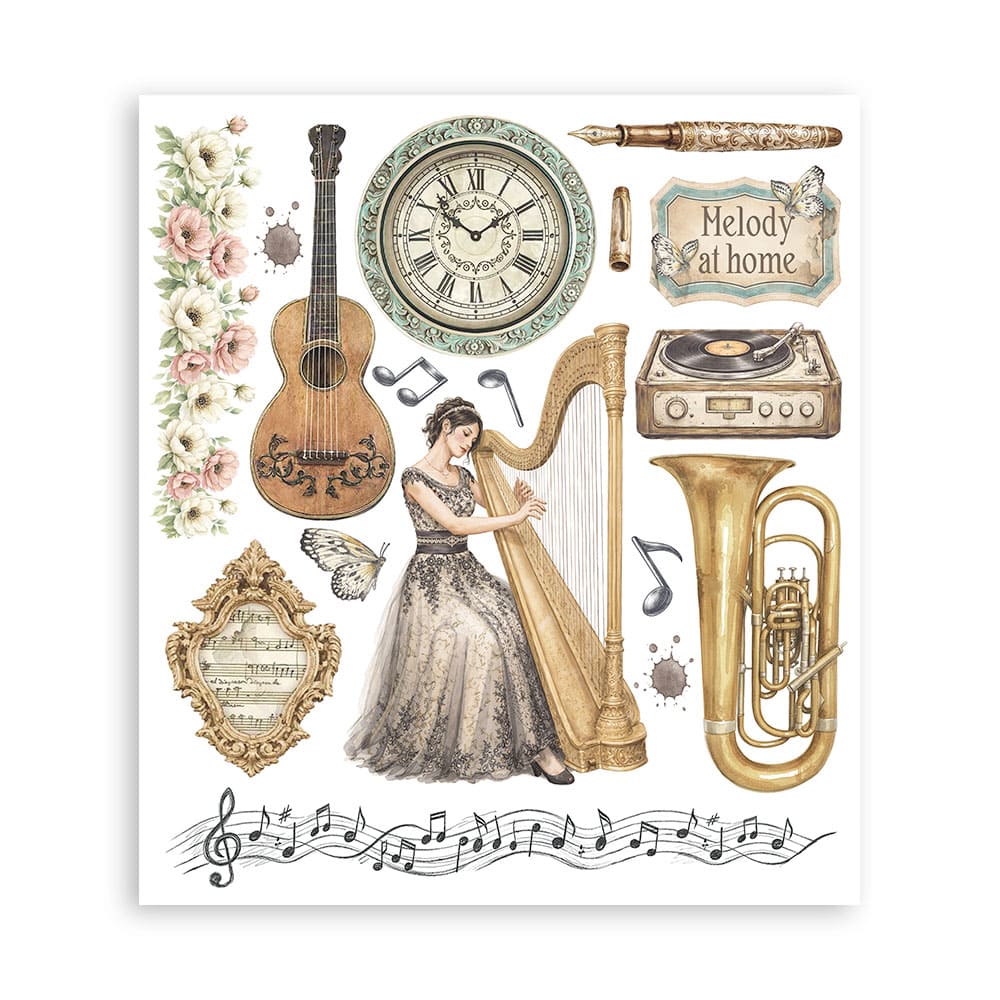 Rub-On Selection 20,5 x 23 cm - Symphony - 4 - Stamperia - Tidformera