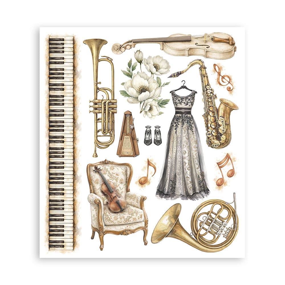 Rub-On Selection 20,5 x 23 cm - Symphony - 3 - Stamperia - Tidformera